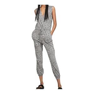 Sundry Sleeveless Cropped Faux Wrap Leopard Print Jumpsuit Women's 1 / US S